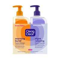 Clean & Clear 2-Pack Day & Night Face Wash, Oil-Free & Non-Comedogenic