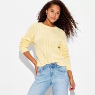 Wild Fable Women's Crewneck Pullover Sweater, M - Yellow