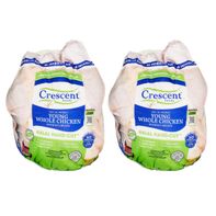 Crescent Foods Halal Young Whole Chicken without Giblets, Hand-Cut, 3 lbs, 2 ct