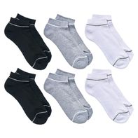 Crane Sport Socks 6p, White/Grey/Black, Ladies Shoe Size 4/10