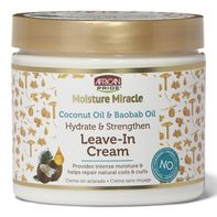 African Pride Leave-In Cream, Coconut Oil & Baobab Oil, Hydrate & Strengthen