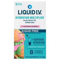 Liquid I.V.® Hydration Multiplier® Sugar-Free Rainbow Sherbet Electrolyte Drink Mix Packets, 6 Count