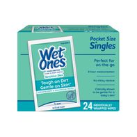 Wet Ones Singles Hand & Face Wipes, Individually Wrapped, Unscented Wipes