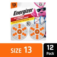Energizer Hearing Aid Batteries Size 13, Orange Tab