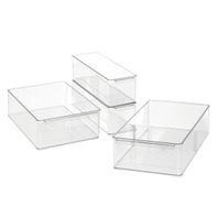 The Container Store Set of 4 Clear Stacking Fridge Bins