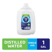PURE LIFE Distilled Water, 1-Gallon, Plastic Bottled Water (1 Pack), Side Handle