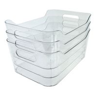 Belle Maison 3-pc. Clear Plastic Organizer Bin Set, White
