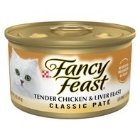 Purina Fancy Feast Tender Chicken and Liver Feast Classic Grain Free Wet Cat Food Pate