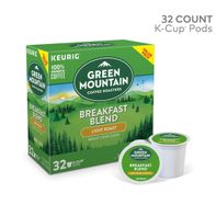 Green Mountain Coffee Roasters Breakfast Blend Keurig K-Cup Pods, Light Roast Coffee, 32 Count