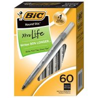 BIC Ball Pens, Xtra Life, Black Ink, Medium