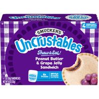 Smucker’s Uncrustables Peanut Butter & Grape Jelly Sandwiches, 4 Count, 2 Oz. Each, Frozen