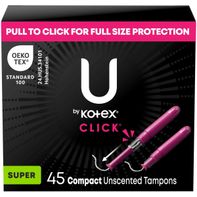 U by Kotex Click Compact Unscented Tampons, Super
