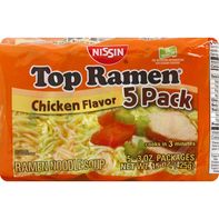 Nissin Soup, Ramen Noodle, Chicken Flavor, 5 Pack