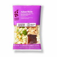 Good & Gather Asian-style Savoy & Green Cabbage Carrots Celery Wonton Strips Sliced Almonds Green Onion & Cilantro Chopped Salad Kit With Asian-style Sesame Dressing