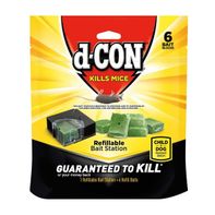 D-con Refillable Corner Fit Mouse Bait Station, 1 Trap + 6 Baits