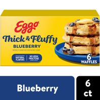 Eggo Thick and Fluffy Blueberry Waffles, Breakfast Food, 6 Count