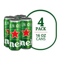 Heineken Original Import Lager Beer, 4 Pack, 16 fl oz Cans