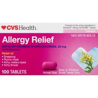 CVS Allergy Relief Diphenhydramine Tablets, 100 CT