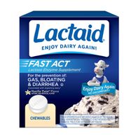 Lactaid Fast Act Lactase Enzyme Supplement Chewables, Vanilla Twist, 60 ct