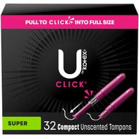 U by Kotex Click Compact Unscented Tampons, Super