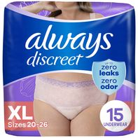 Always Discreet Adult Incontinence & Postpartum Underwear for Women Maximum XL