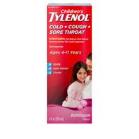 TYLENOL Cold, Cough, and Sore Throat, Bubblegum, 4 fl. oz