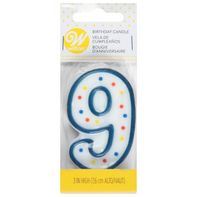 Wilton Birthday Candle, 9, 3 Inch