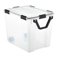 Iris 103 Quart Weathertight Tote With Wheels - Clear - 17-3/4" x 23-5/8" x 18-3/4"