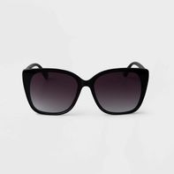 A New Day Women's Oversized Cateye Sunglasses - Black