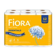 Fiora 2-Ply, Unscented Bath Tissue, Essentials Double Rolls