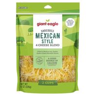 Giant Eagle Mexican Style 4 Cheese Blend Of Monterey Jack Cheddar Asadero & Queso Quesadilla Shredded Cheeses