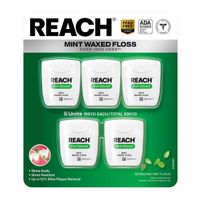 Reach Mint Waxed Dental Floss, 5-pack, 500 Yards Total