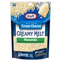 Kraft with a Touch of Cream Cheese for Creamy Melt Mozzarella Shredded Cheese