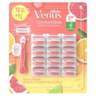 Gillette Venus Comfort Glide Sunny Citrus, 1 Razor + 12 Cartridges Gel