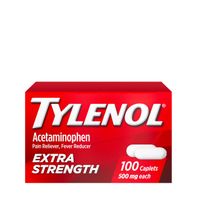 TYLENOL Extra Strength Pain Reliever and Fever Reducer Caplets, 500 mg Acetaminophen Pain Relief Pills for Headache, Backache, Toothache & Minor Arthritis Pain Relief; 100 ct.; Pack of 1