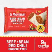 El Monterey® Family Size Beef and Bean Red Chili Frozen Burritos
