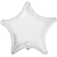 Family Dollar Solid Star With Ribbon Foil Balloon - White