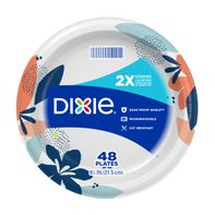 Dixie Paper Plates, 8.5 Inch Lunch/Dinner Plate (Design May Vary)