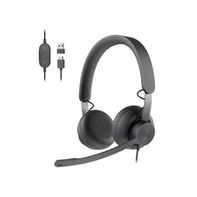 Logitech Zone 750 Wired Noise Canceling Over Ear Headset - Black
