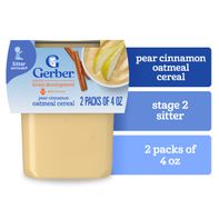 Gerber 2nd Foods Baby Food Pear Cinnamon with Oatmeal 4 oz Tubs (2 Pack)