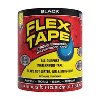Flex Seal Family Of Products Flex Tape Black 4 In. X 5 Ft. Strong Rubberized Waterproof Tape