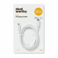 Dealworthy Lightning to USB-C Charging Cable - White