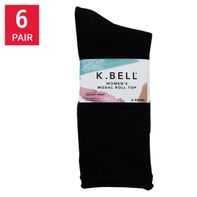 K. Bell Ladies' Roll Top Sock, 6-pair, Assorted Colors