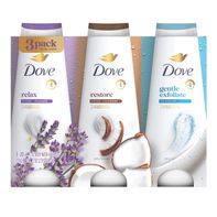 Dove Body Wash Relaxing, Gentle Exfoliating & Restoring 3 Pack