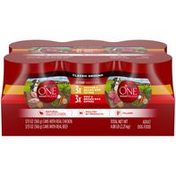 Purina ONE Natural Pate Wet Dog Food Variety Pack, SmartBlend Chicken Entree & Beef Entree