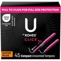 U by Kotex Click Compact Unscented Tampons, Super Plus