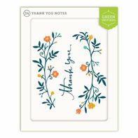 Green Inspired White Floral Pattern Card Pack