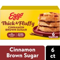Eggo Thick and Fluffy Cinnamon Brown Sugar Waffles, Breakfast Food, 6 Count