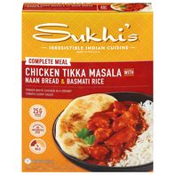 Sukhi's Indian Chicken Tikka Masala Curry with Naan & Basmati Rice Frozen Meal
