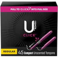 U by Kotex Click Compact Unscented Tampons, Regular